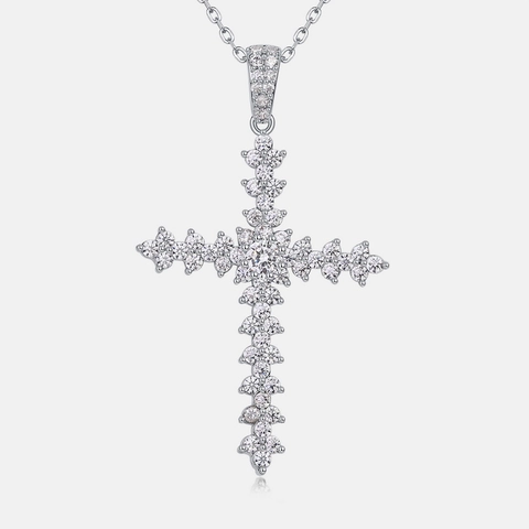 925 Sterlingsilber Kreuz Anhänger Halskette Mit Moissanit Für Herren Damen Hip Hop Mode Eingelegter Schmuck Ohne Kette