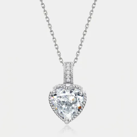 925 Sterlingsilber Herzform Anhänger Für Damen Funkelndes Herz Strass Anhänger Ohne Kette