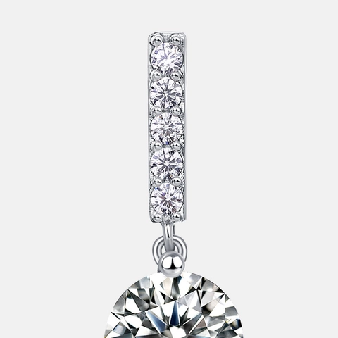 Lussuosi Orecchini Pendenti in Argento Sterling 925 con Moissanite per Donna Orecchini a Goccia con Gemme Taglio Rotondo Matrimonio