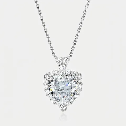 Luxus 925 Sterlingsilber Herz Anhänger Hochkohlenstoff Zirkonia Herzschmuck Für Damen Anhänger Ohne Kette