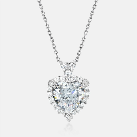 Luxus 925 Sterlingsilber Herz Anhänger Hochkohlenstoff Zirkonia Herzschmuck Für Damen Anhänger Ohne Kette