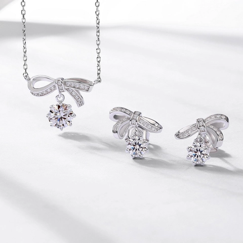 925 Sterlingsilber Moissanit Anhänger Halskette Für Damen Elegante Moissanit Eingelegte Schlüsselbeinkette Schmuck Geschenk