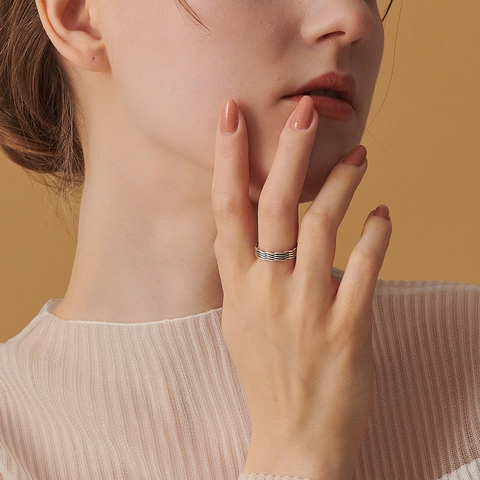 Minimalistischer 925 Silber Wellen Zirkonia Ring Verstellbarer Offener Ring Trendy Hip Hop Style Fingerschmuck Geschenk