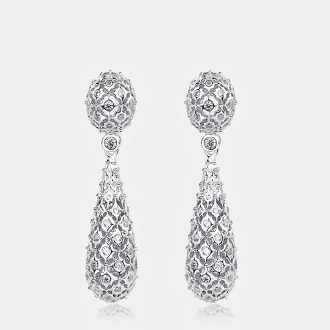 Hohl Glänzende Zirkonia Tränentropfen Ohrringe 925 Sterlingsilber Ohrstecker-Stift Vintage Eingelegt Wassertropfen Ohrringe Für Damen Schmuck