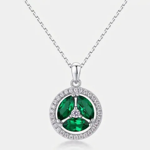 Vintage 925 Sterlingsilber Im Labor Gekreuzter Smaragd Geometrischer Anhänger Für Damen Strass Besetzt Schmuck Nur Anhänger Keine Kette