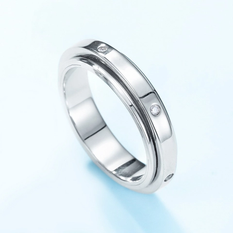 925 Sterling Silver Moissanite Geometric Couple Ring Minimalist Inlaid Jewelry For Men Women Lovers Wedding Engagement