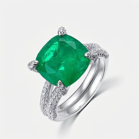 Vintage 925 Sterling Zilver Grote Vierkante Smaragdgroene Zirconia Ring Luxe Statement Vingerring Voor Vrouwen Sieraden