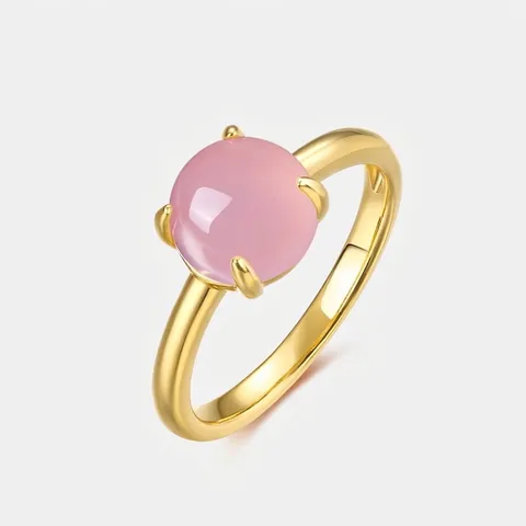 S925 Sterling Silver Gold Plated Colorful Candy Zirconia Cabochon Ring For Women European Luxury Geometric Fashion Jewelry Gift