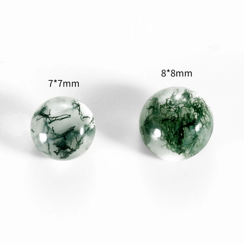 Natuurlijke Mosagaat Ronde Cabochon Losse Edelstenen Gepolijst Mossteen Voor DIY Sieraden Maken Ambachten 7mm 8mm
