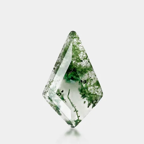 Natural Moss Agate Gemstone Faceted Kite Shape Water Grass Agate Loose Stone For DIY Jewelry Making Artisan Ring Face Accessory