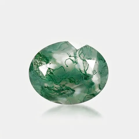 Pietra Preziosa Sfusa in Agata Muschiata Naturale Sfaccettata Ovale Verde Agata per Creazione Gioielli Anelli Collane Fai da Te