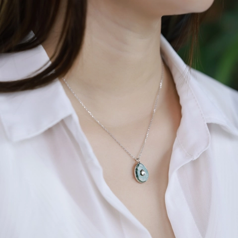 Elegante 925 Sterling Zilveren Natuurlijke Groene Mosagaat Hanger Ketting Vintage Waterdruppel Steen Sieraden Voor Dames