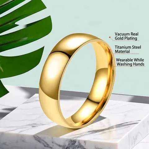 Anello a Fascia Minimalista in Acciaio Inossidabile per Donna Anello Semplice in Acciaio al Titanio Lucido Accessori Gioielli