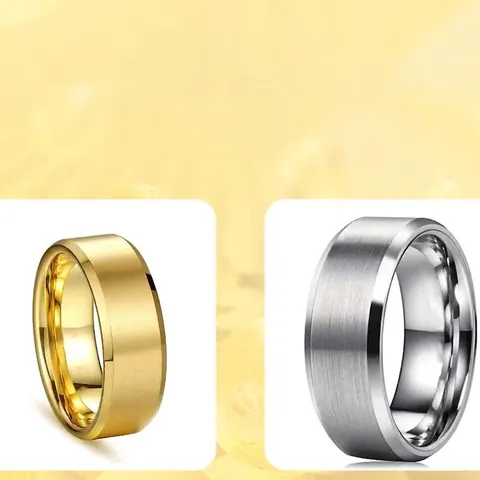 Bague Minimaliste en Acier Inoxydable pour Hommes Femmes Bord Biseauté Finition Brossée Mate Or Rose Argent Noir Bleu Violet Bijoux de Mode Bague Unisexe