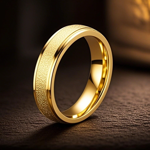 Anello Minimalista in Acciaio Inossidabile Superficie Sabbiata Smerigliata Anello Geometrico Elettroplaccato Gioielli per Donna Uomo