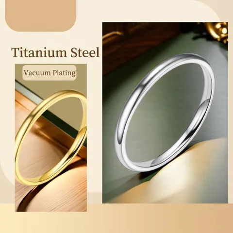 Anello a Fascia Semplice in Acciaio Inossidabile Minimalista per Uomo Donna in Acciaio al Titanio Lucidato Gioielli di Moda Quotidiana