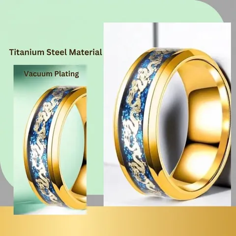 Vintage Stainless Steel Dragon Pattern Ring For Men Women Punk Celtic Knot Inlay Wide Band Fashion Jewelry Jewelry Gift