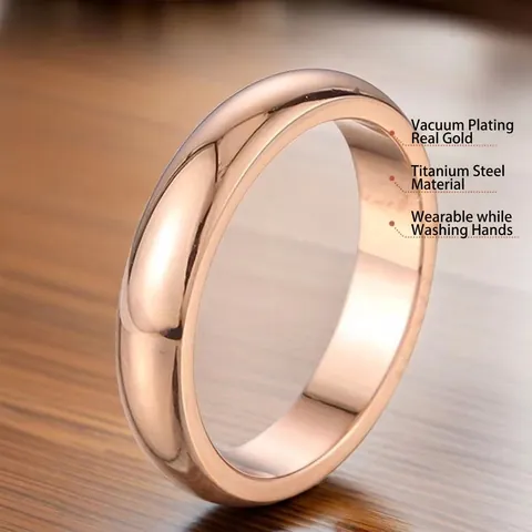 Minimalist Stainless Steel Ring For Women High Polished Gold Silver Rose Gold Black Stackable Fashion Jewelry Finger Ring