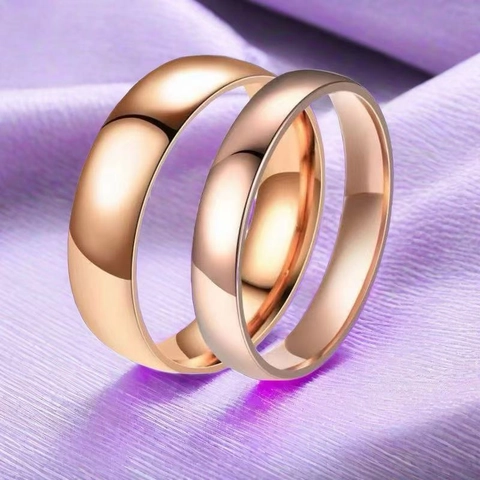 High Polished Stainless Steel Ring Band Waterproof Non Fading Simple Classic Minimalist Jewelry For Women Men