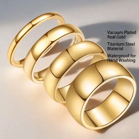 Minimalist Stainless Steel Band Ring For Women High Polished Waterproof Titanium Steel Plain Ring Niche Design Fashion Jewelry Gift