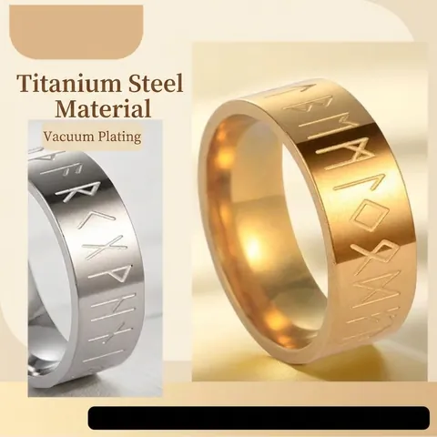Viking Norse Rune Stainless Steel Ring For Men Retro Punk Gold Black Silver Band Hip Hop Viking Jewelry Finger Ring