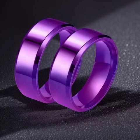 Minimalist Band Ring Titanium Steel Beveled Edge Matte Brushed Polished Finish Hip Hop Jewelry Unisex