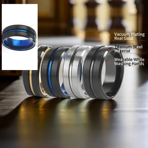 Stainless Steel Spinner Ring For Men Hip Hop Rotatable Chain Band Roman Numerals Viking Runes Brushed Matte