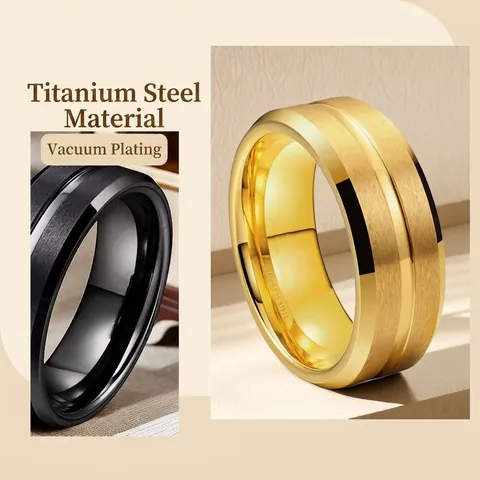 Herren Titanstahl Ring Minimalistisch Gebürstet Poliert Geometrischer Bandring Für Männer Täglicher Lässiger Modeschmuck Geschenk