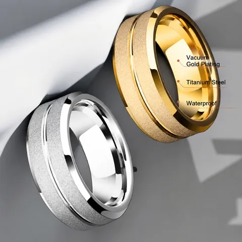 Minimalistischer Titanstahl Ring Für Herren Hip Hop Matt Gebürsteter Edelstahl Geometrischer Fingerring Unisex Modeschmuck