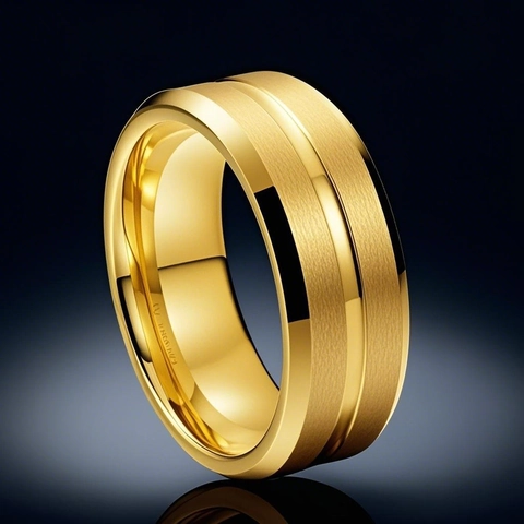 Herren Titanstahl Ring Minimalistisch Gebürstet Poliert Geometrischer Bandring Für Männer Täglicher Lässiger Modeschmuck Geschenk