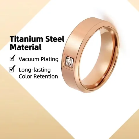 Anello Moderno in Acciaio Inossidabile con Strass Quadrato Minimalista Geometrico Intarsiato Lucido Anello da Dito per Donna Uomo Gioielli alla Moda