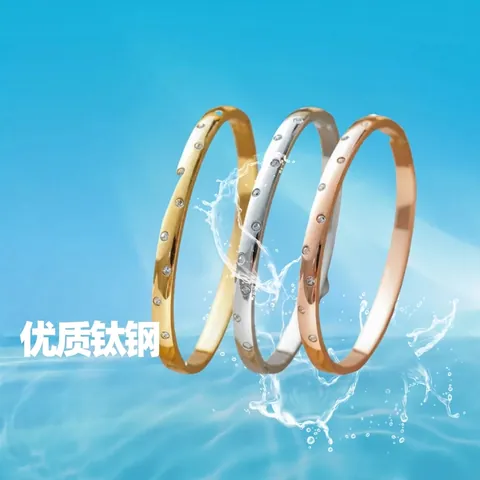 Brazalete Minimalista de Acero Inoxidable con Strass para Mujer Chapado en Oro Plata Resistente al Agua Joyería de Moda Diario