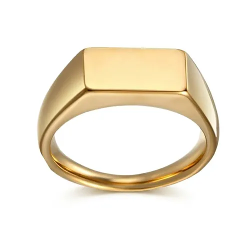 Minimalistische Roestvrijstalen Zegelring Vierkant Rond Hart Geometrisch Eenvoudige Bandring Voor Heren Dames Unisex Sieraden