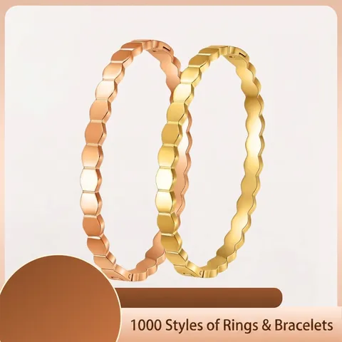 Stainless Steel Honeycomb Hexagon Bangle For Women Geometric Rhinestone Inlaid Fashion Jewelry Polished Hand Bangle Gift