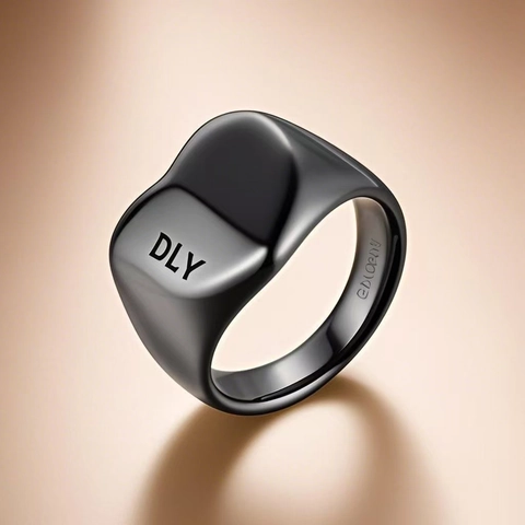 Minimalist Stainless Steel Heart Signet Ring For Women Men Geometric Polished Gold Black Silver Fashion Jewelry Finger Ring