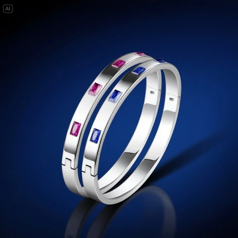Bracciale Rigido Ovale Intarsiato di Strass in Acciaio Inossidabile Minimalista da Donna Elegante Bracciale Geometrico Oro Argento