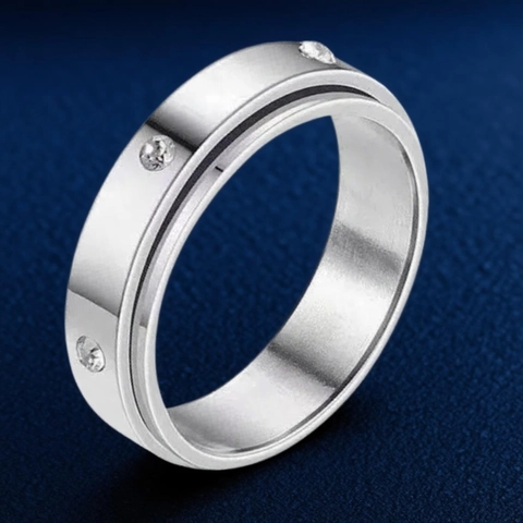 Stainless Steel Spinner Ring Star Moon Sunflower Pattern Stress Relief Rotating Worry Band For Men Women Anxiety Ring Jewelry