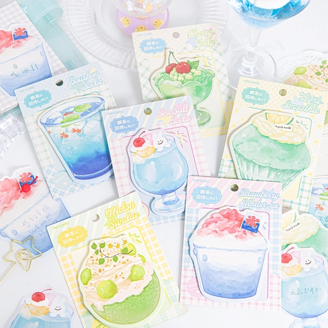 Mo Card Summer Drinks Series Sticky Notes 30 Pieces Decorative Writable Paper Material For Journaling Scrapbooking Office Stationery