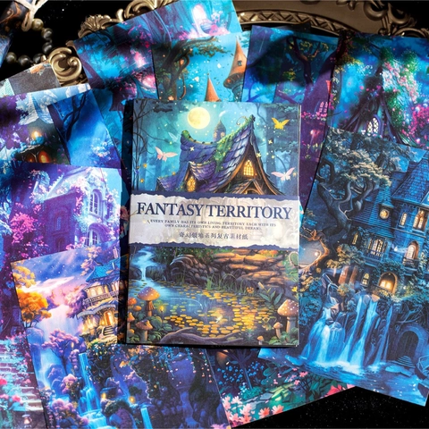 Fantasy Territory Serie Vintage Scrapbook Papier Kraftpapier Materiaal Voor DIY Journaling Decoratie Retro Kunst