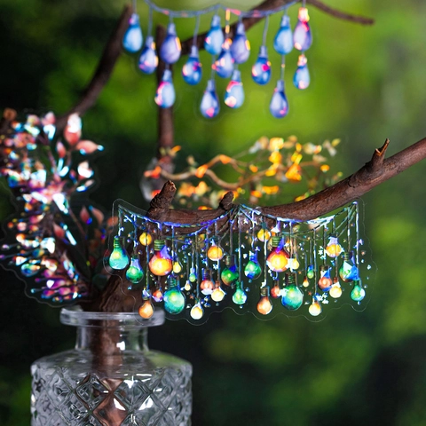 12 Sheets Romantic Lighting PET Stickers Shell Luster Lantern Pattern Decorative Decals For Scrapbooking DIY Journaling