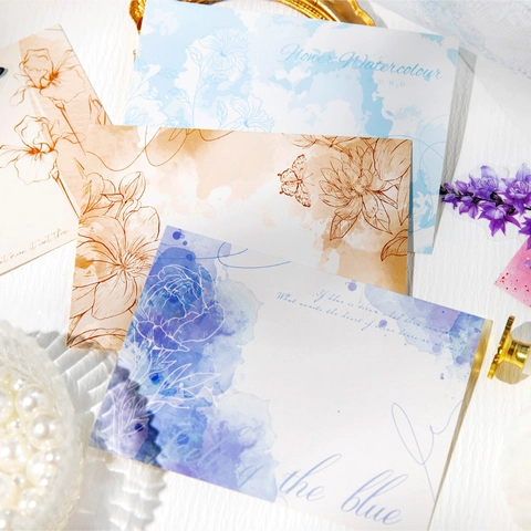 Vintage Floral PET Stickers White Card Collection Watercolor Flower Scrapbooking Supplies For Journaling Decoration
