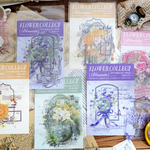 Adesivi Vintage in PET a Tema Floreale Serie Summer Dream per Scrapbooking DIY Diario Adesivi Decorativi Estetici