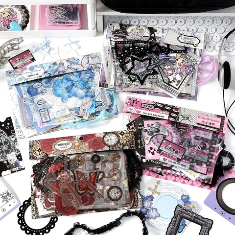 Kit Materiale Scrapbooking DIY Retrò Carta Decorativa Vintage Pizzo Adesivi Floreali Collezione per Artigianato