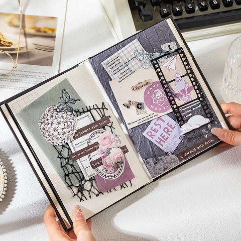 Vintage Spezialpapier Netz Materialpaket Retro Hohl Botanisch Spitze Journal Scrapbooking Dekorative Papier Material Kits