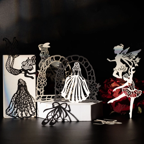 Shadow Dance Together Series Silhouette Hollow Out Paper Art DIY Scrapbooking Decorative Silhouette Card Material Paper