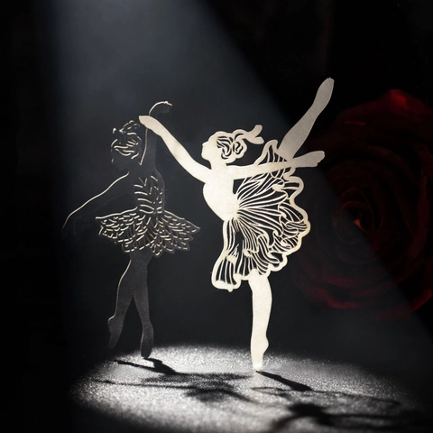 Shadow Dance Together Series Silhouette Hollow Out Paper Art DIY Scrapbooking Decorative Silhouette Card Material Paper