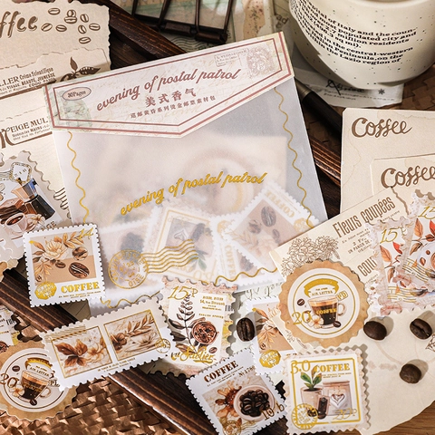 Autocollants de Timbres Vintage Série Postal Patrol Dusk Marquage à Chaud Scrapbooking Décoration Papier pour Journaling DIY