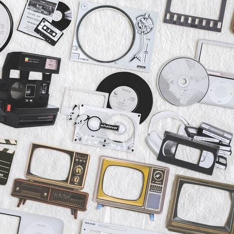 Vintage Hohlraum Karton Aufkleber Für Scrapbooking DIY Journaling Retro Kino Ästhetik Material Papier Dekor 15 Stück