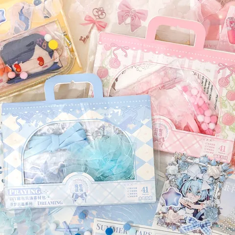 DIY Ita Bag Decoration Material Kit Seeking Dream Prayer Series Kawaii Anime Collage Supplies For Scrapbooking Handbags