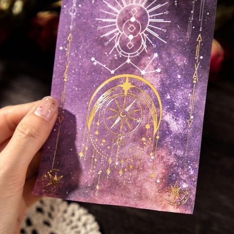 Vintage Starry Galaxy Material Paper Scrapbooking Decoration Paper For DIY Journal Planner Artistic Crafts Mystery Astrology Style
